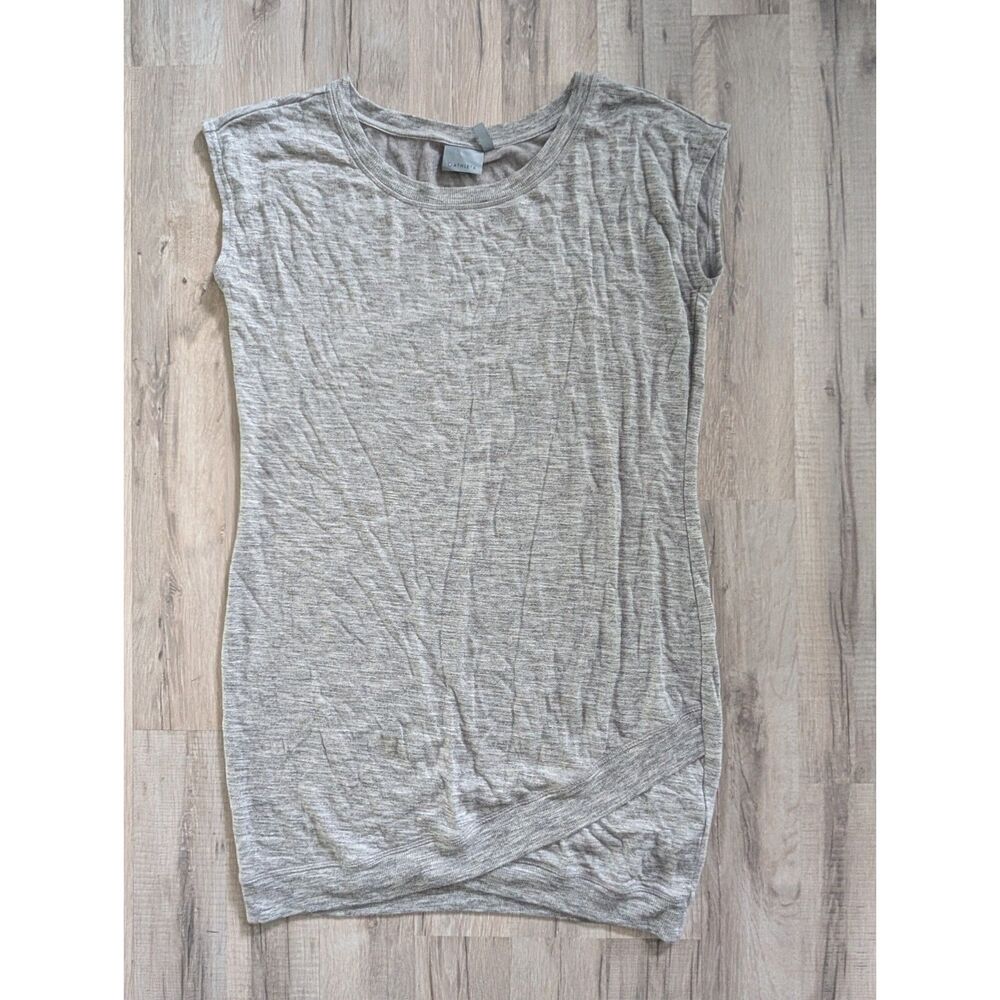 Athleta Grey Crewneck Sheeth Modal Dress with Crossover, Medium (C3)